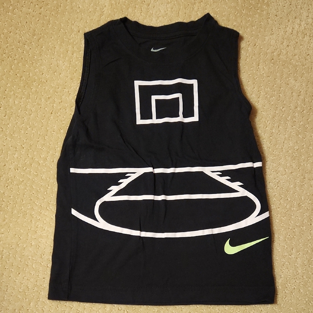 Nike Black Sleeveless Tee with Court Graphic Size 7